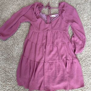 Altar'd State Mauve CottageCore Babydoll Spring Summer Lined Dress Large